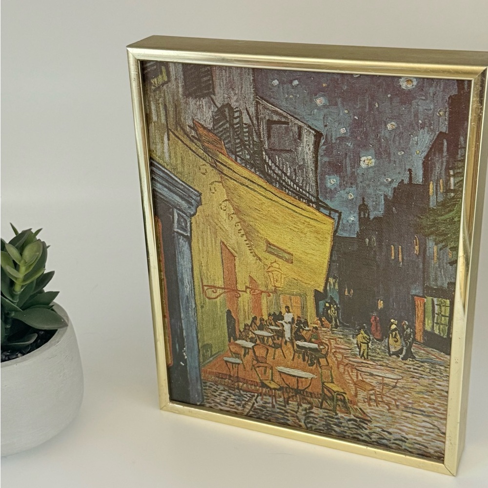 Framed Starry Night Cafe Art Print